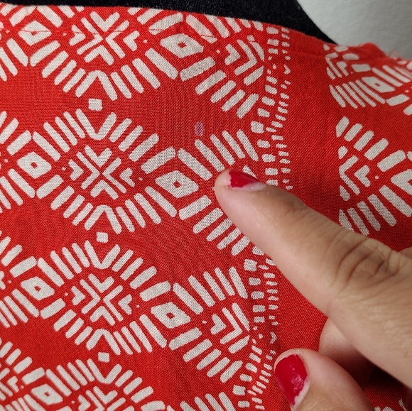 Angie women's boho hippie red orange artisticity midi kimono open cardigan L - Picture 9 of 10